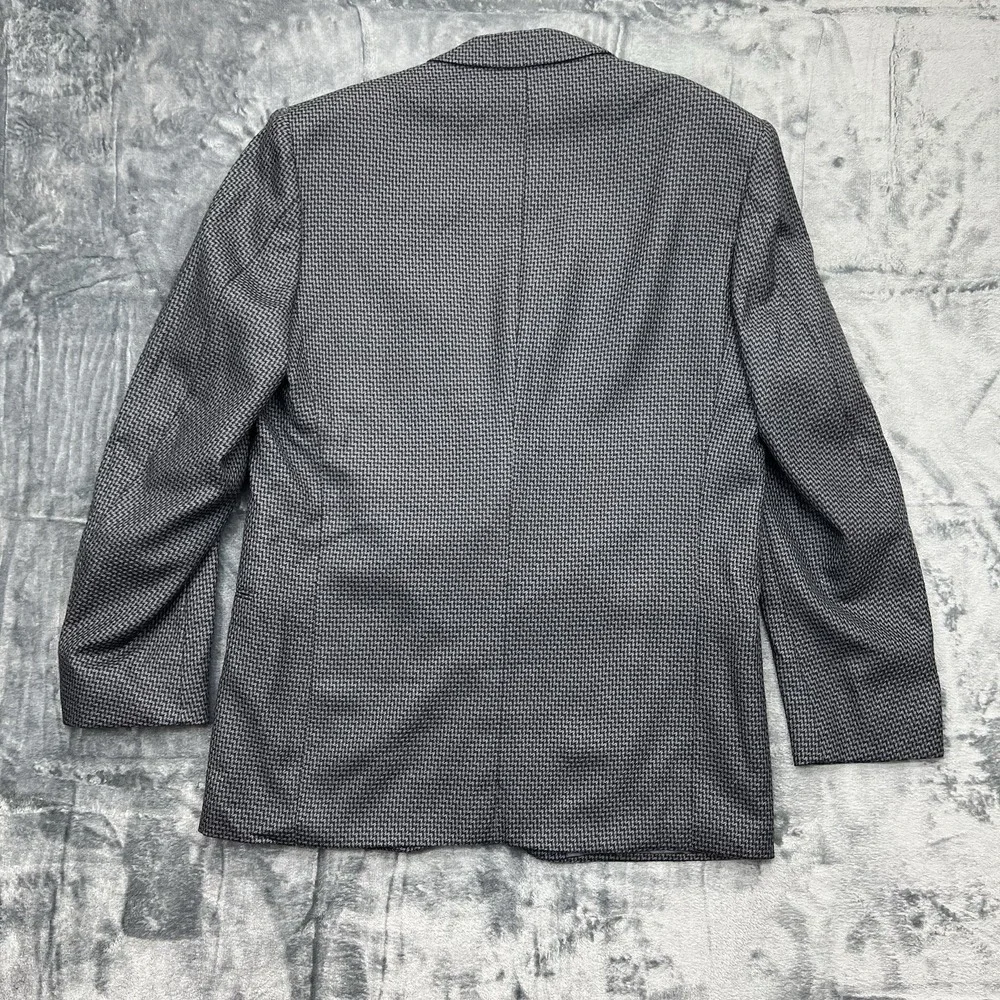 YSL Yves Saint Laurent‎ France VTG Men's 42R Black & Grey Wool Blazer Sport Coat
